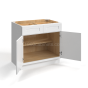 Shaker White - Base Cabinet - 30"W x 34-1/2"H x 24"D - Double Doors, 2 Drawers, 1 Shelf