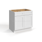 Shaker White - Base Cabinet - 30"W x 34-1/2"H x 24"D - Double Doors, 2 Drawers, 1 Shelf