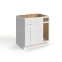 Shaker White - Blind Base Corner Cabinet - 33"W x 34-1/2"H x 24"D - Single Door, 1 Drawer, 1 Shelf