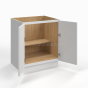 Shaker White - Base Cabinet - Full Height Door - 24"W x 34-1/2"H x 24"D - Double Doors, 1 Shelf