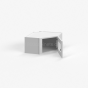 Shaker White - Wall Diagonal Glass Door Corner Cabinet -24"W x 12"H x 12"D - Single Door