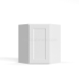 Shaker White - Wall Diagonal Corner Cabinet - 24"W x 30"H x 12"D - Single Door - 2 Shelves