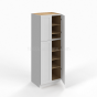 Shaker White - Wall Pantry - 24"W x 84"H x 24"D - 4 Doors, 5 Shelves