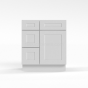Shaker White - Vanity Sink Base - 30"W x 34-1/2"H x 21"D - Single Door, 3 Left DRW