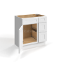 Shaker White - Vanity Sink Base - 33"W x 34-1/2"H x 21"D - Single Door, 3 Right DRW