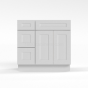 Shaker White - Vanity Sink Base - 36"W x 34-1/2"H x 21"D - Single Door, 3 Left DRW