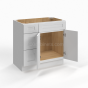 Shaker White - Vanity Sink Base - 36"W x 34-1/2"H x 21"D - Single Door, 3 Left DRW
