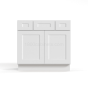Shaker White - Vanity Sink Drawer Base Cabinet - 36"W x 34-1/2"H x 21"D - 2 Drawers, Double Doors