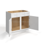 Shaker White - Vanity Sink Drawer Base Cabinet - 36"W x 34-1/2"H x 21"D - 2 Drawers, Double Doors
