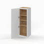 Shaker White - Wall Cabinet - 09"W x 42"H x 12"D - Single Door - 3 Shelves