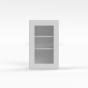 Shaker White - Wall Glass Door Cabinet - 15"W x 30"H x 12"D - Single Door - 2 Shelves