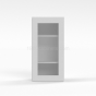 Shaker White - Wall Glass Door Cabinet - 15"W x 36"H x 12"D - Single Door - 2 Shelves