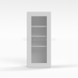 Shaker White - Wall Glass Door Cabinet - 15"W x 42"H x 12"D - Single Door - 3 Shelves