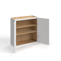 Shaker White - Wall Cabinet - 24"W x 30"H x 12"D - Double Doors - 2 Shelves