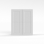 Shaker White - Wall Cabinet - 24"W x 36"H x 12"D - Double Doors - 2 Shelves