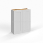 Shaker White - Wall Cabinet - 24"W x 36"H x 12"D - Double Doors - 2 Shelves