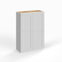 Shaker White - Wall Cabinet - 24"W x 42"H x 12"D - Double Doors - 3 Shelves