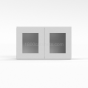 Shaker White - Wall Glass Door Cabinet - 30"W x 18"H x 12"D - Double Doors