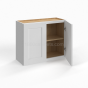 Shaker White - Wall Cabinet - 30"W x 24"H x 12"D - Double Doors - 1 Shelf