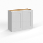 Shaker White - Wall Cabinet - 30"W x 24"H x 12"D - Double Doors - 1 Shelf