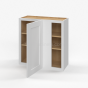 Shaker White - Wall Blind Corner Cabinet - 24"W x 30"H x 12"D - Single Door - 2 Shelves