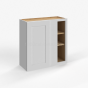 Shaker White - Wall Blind Corner Cabinet - 24"W x 30"H x 12"D - Single Door - 2 Shelves