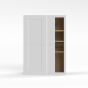 Shaker White - Wall Blind Corner Cabinet - 24"W x 42"H x 12"D - Single Door - 3 Shelves