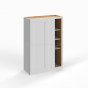 Shaker White - Wall Blind Corner Cabinet - 24"W x 42"H x 12"D - Single Door - 3 Shelves