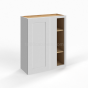 Shaker White - Wall Blind Corner Cabinet - 27"W x 36"H x 12"D - Single Door - 2 Shelves