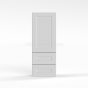 Shaker White - Wall With Drawer Cabinet - 18"W x 48"H x 12"D - Single Door - 2 Drawers - 2 Shelves
