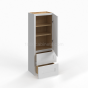 Shaker White - Wall With Drawer Cabinet - 18"W x 48"H x 12"D - Single Door - 2 Drawers - 2 Shelves