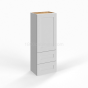 Shaker White - Wall With Drawer Cabinet - 18"W x 48"H x 12"D - Single Door - 2 Drawers - 2 Shelves