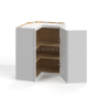 Shaker White - Wall Easy Reach Corner Cabinet - 24"W X 30"H X 12"D - Double Doors - 2 Shelves