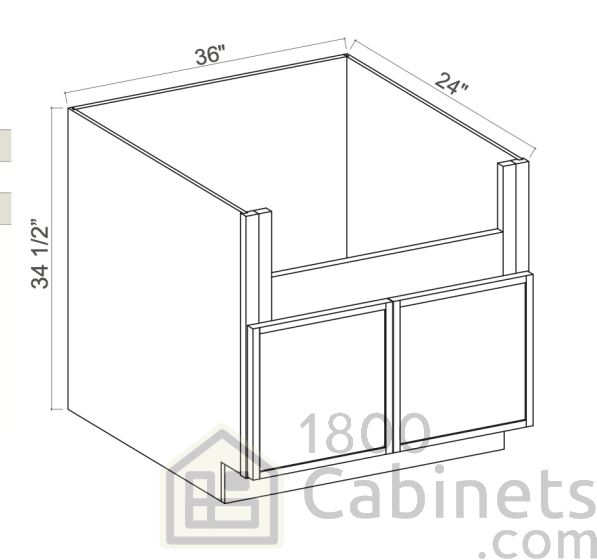 Slim Iron Black - Farm Sink Base - 36"W X 34-1/2"H X 24"D