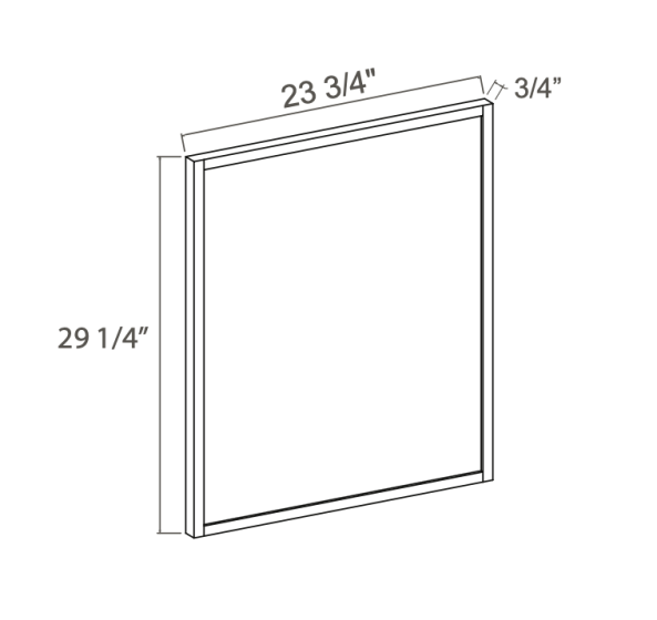 Slim Dove White - Base Decorative Door Panel - 23-1/2"W x 29"H