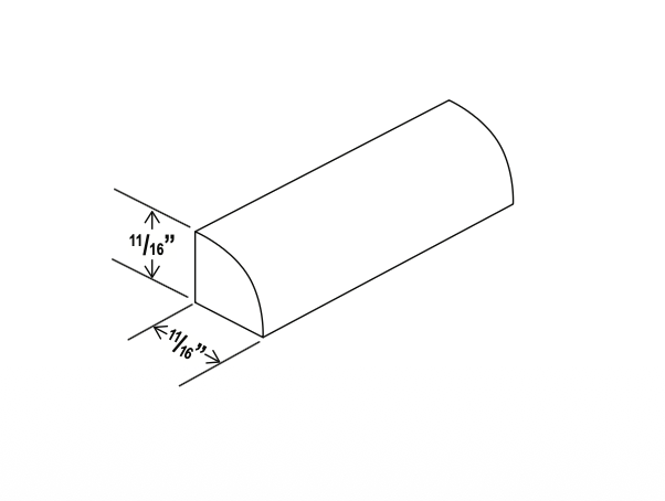 Charleston White - Shoe Moulding - 96"W x 11/16"H x 11/15"D