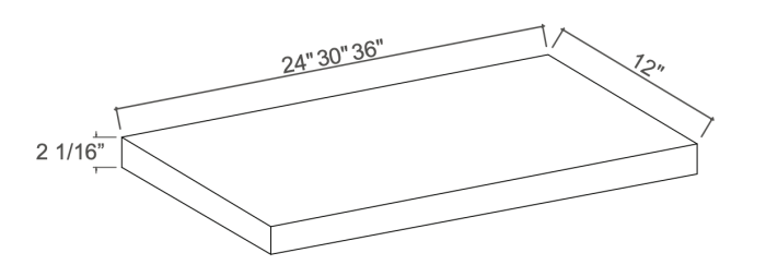 Slim Dove White - Floating Shelf - 30"W x 2-1/16"H x 12"D