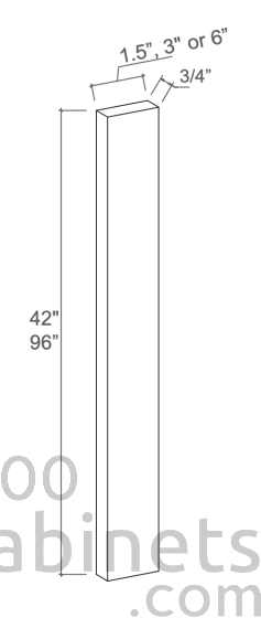 Slim Iron Black - Tall Filler - 6"W x 96"H x 3/4"D