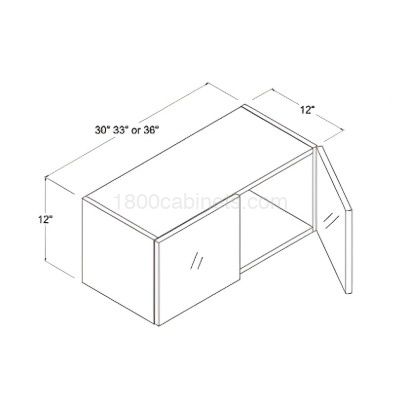 Midnight Glass - Wall Cabinet - 30"W X 12"H X 12"D - Double Doors