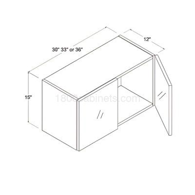 Crystal Glass - Wall Cabinet - 33"W X 15"H X 12"D - Double Doors