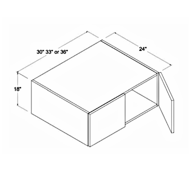 Crystal Glass - Wall Cabinet - 30"W X 18"H X 24"D - Double Doors