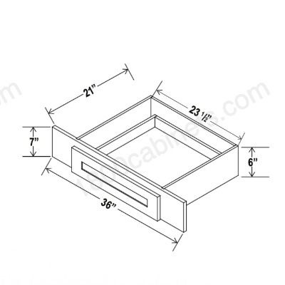 Rustic Wood - Knee Drawer - 36"W x 7"H x 21"D