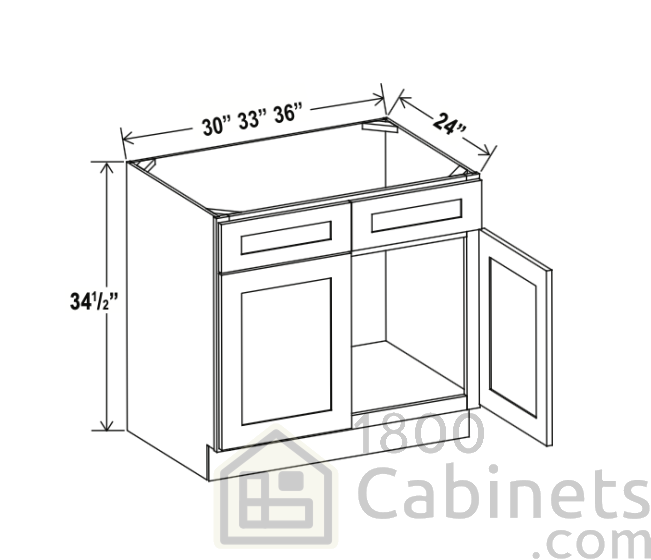 Sage Breeze - Sink Base - 30"W x 34-1/2"H x 24"D - 2 False Drawers