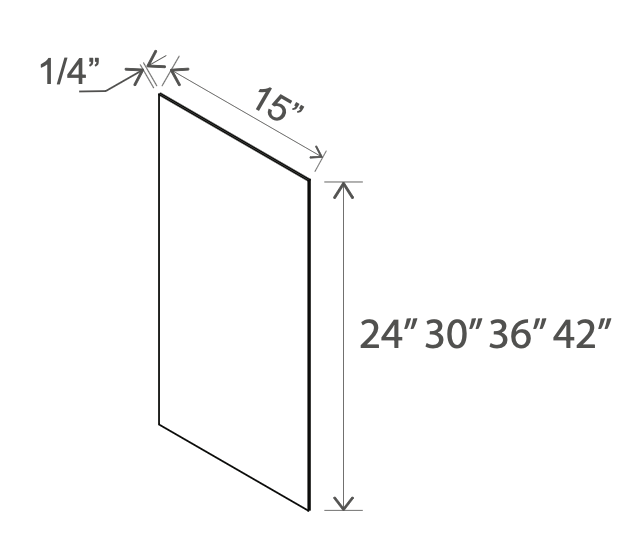 Slim White Oak - Wall Skin Panel - 15"W x 42"H x 1/4"D