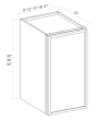 Slim Aston Green - Wall Cabinet - 18"W x 42"H x 12"D - Single Door - 3 Shelves