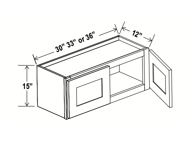 Treasure Chest - Wall Cabinet - 33"W x 15"H x 12"D - Double Doors