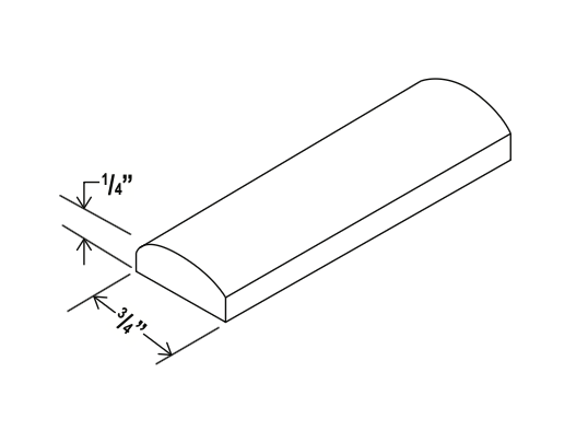 Double Smoky Gray - Batten Moulding - 96"W x 3/4"H x 1/4"D