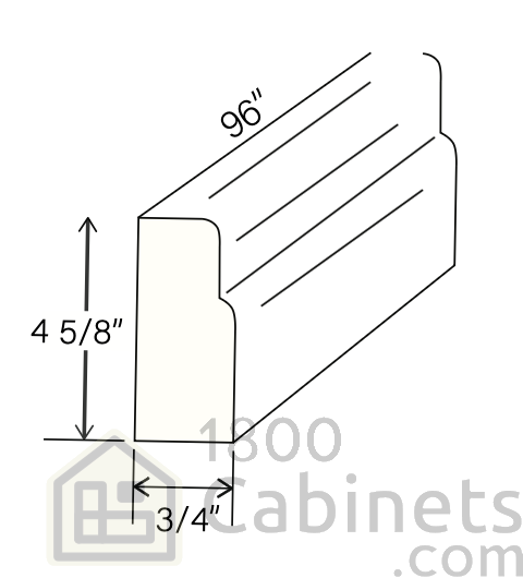 Slim Iron Black - Furniture Base MOULDING - 96"W x 4 5/8"H x 3/4"D