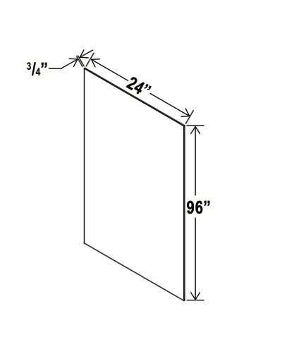 Iron Black - Shelf Board - 24"W x 96"H X 3/4"D