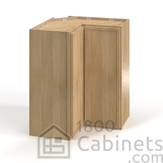 Slim White Oak - Wall Easy Reach Corner Cabinet - 24" W X 42"H X 12"D - Double Doors - 2 Shelves